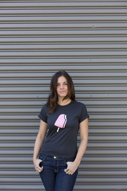 Dear Mom "The Popsicle" Crew Neck Tee Shirt - Charcoal